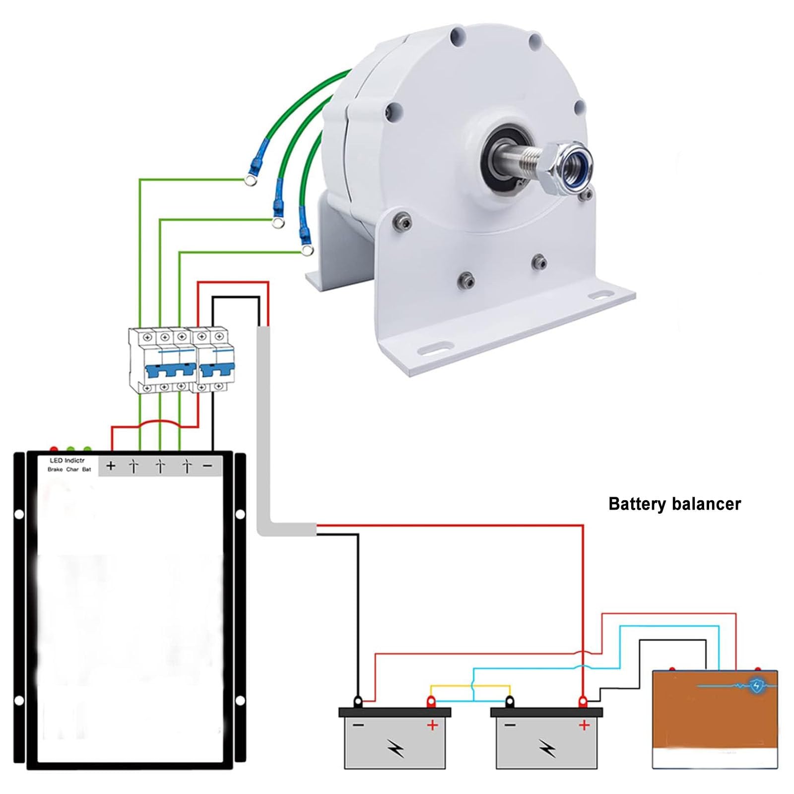 Generatore A Magnete Permanente da 12000 W Senza Ingranaggi, Alternatore A Bassa velocità da 12V, 24V, 48V, Generatore Eolico Domestico, Alternatore Trifase con Base per Turbina Eolica,220V