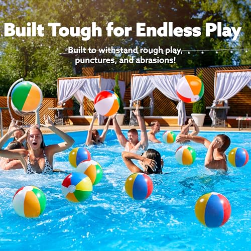 rainbow beach balls12 pack 123939 inflatable swimming pool toys for summer water games kids birthday party supplies combo set include inflatable beach balls