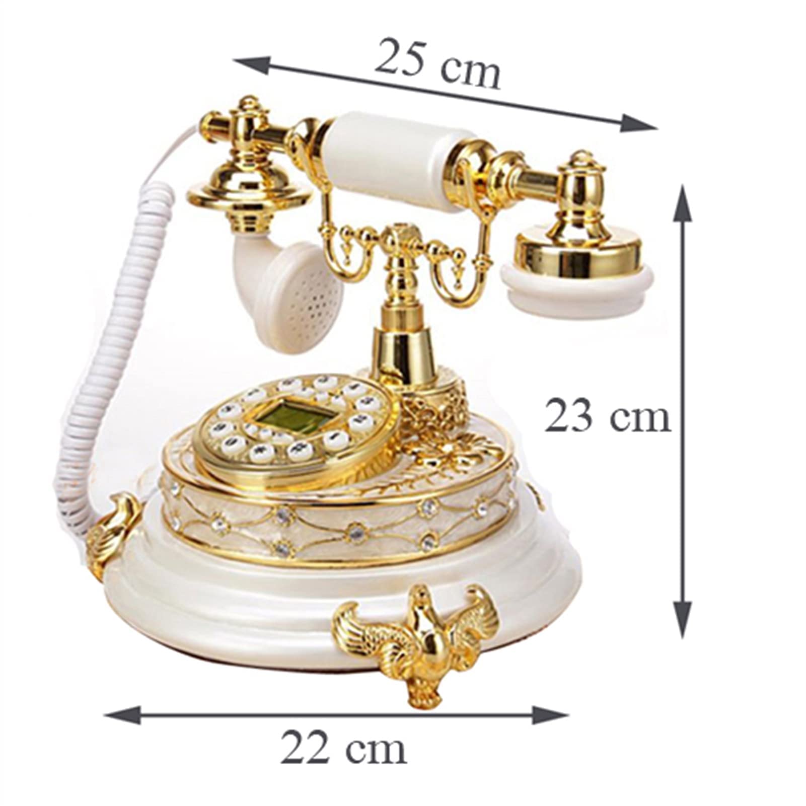 Téléphone à Cadran rétro, téléphone Fixe Antique à l'ancienne pour Les Personnes âgées Téléphone Classique rétro Blanc Vintage téléphone Fixe en résine Bureau à Domicile Europe téléphone nostalgique