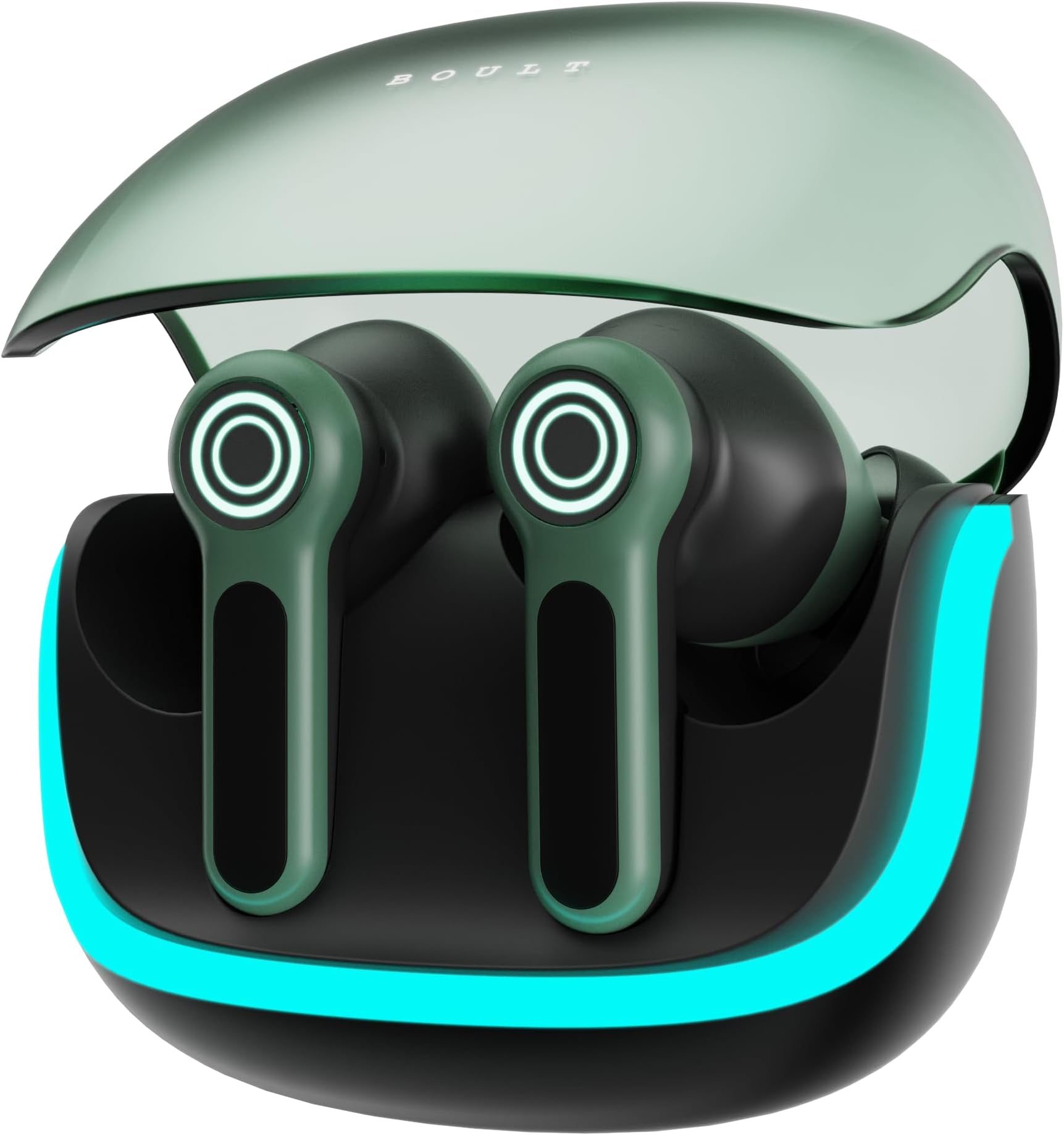 Boult Audio Z40 Gaming in Ear Earbuds with 60H Playtime, Dual Device Pairing, Built-in App Support, 40ms Ultra Low Latency, Quad Mic ENC, RGB LEDs, Bluetooth 5.4, IPX5 Ear Buds TWS (Black Moss)