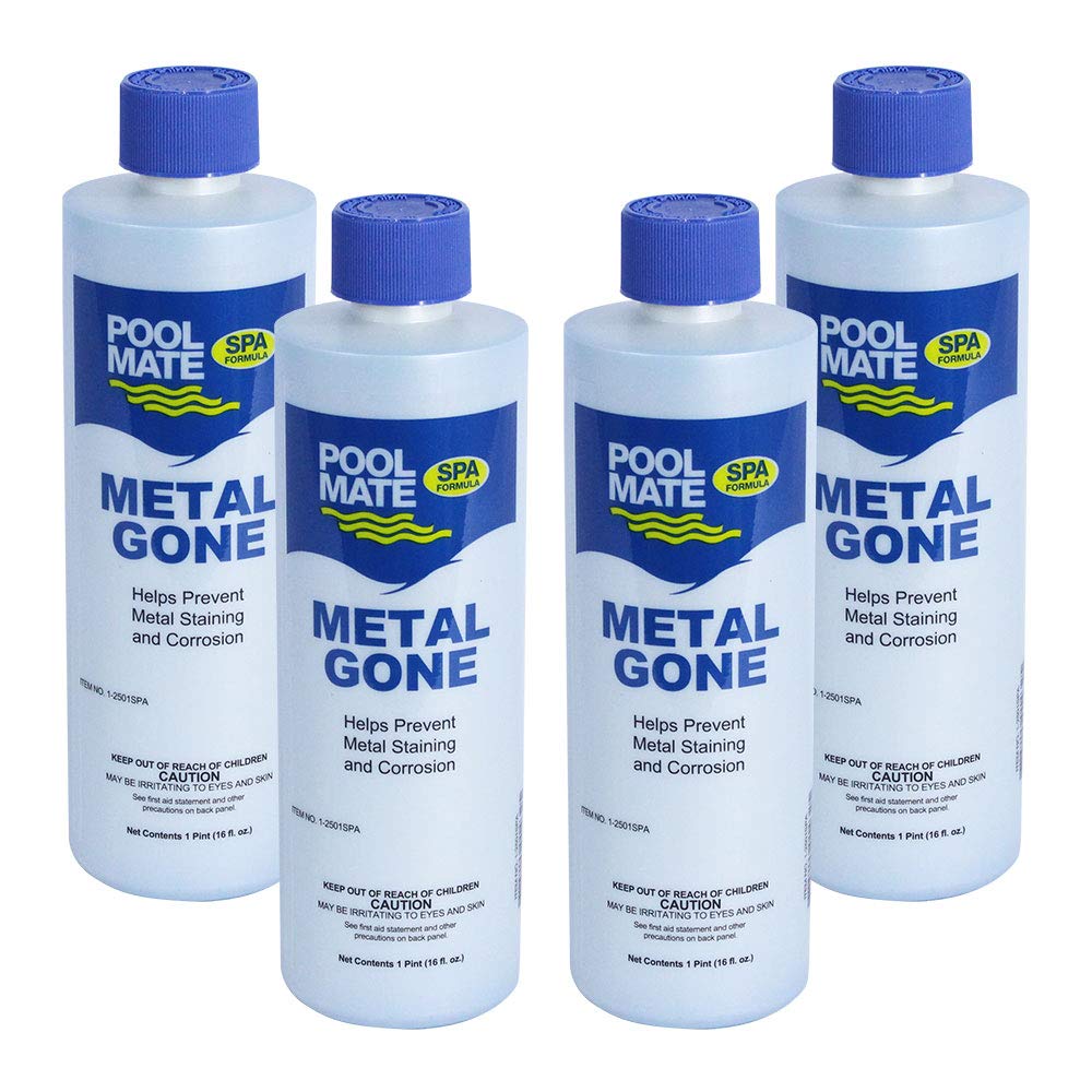 Pool Mate 1-Pint 4-Pack Premium Metal Gone for Hot Tubs, Spa Metal Remover