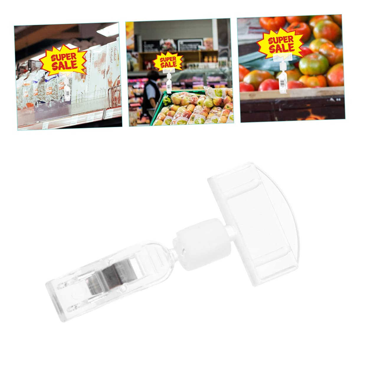 ARTIBETTER 100 Stck. Preisschildhalter Clip Set Transparente Werbeclips für Etiketten Preisschilder und Anzeigen Geschäften Supermärkten und