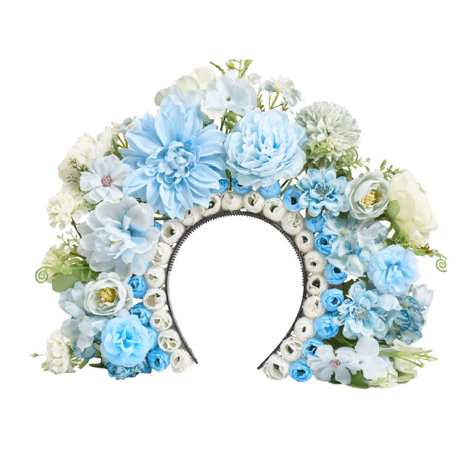 Serre-tête en forme de fleurs réalistes - Accessoire de mariée - Convient pour la plage et les fêtes - Bandeaux créatifs