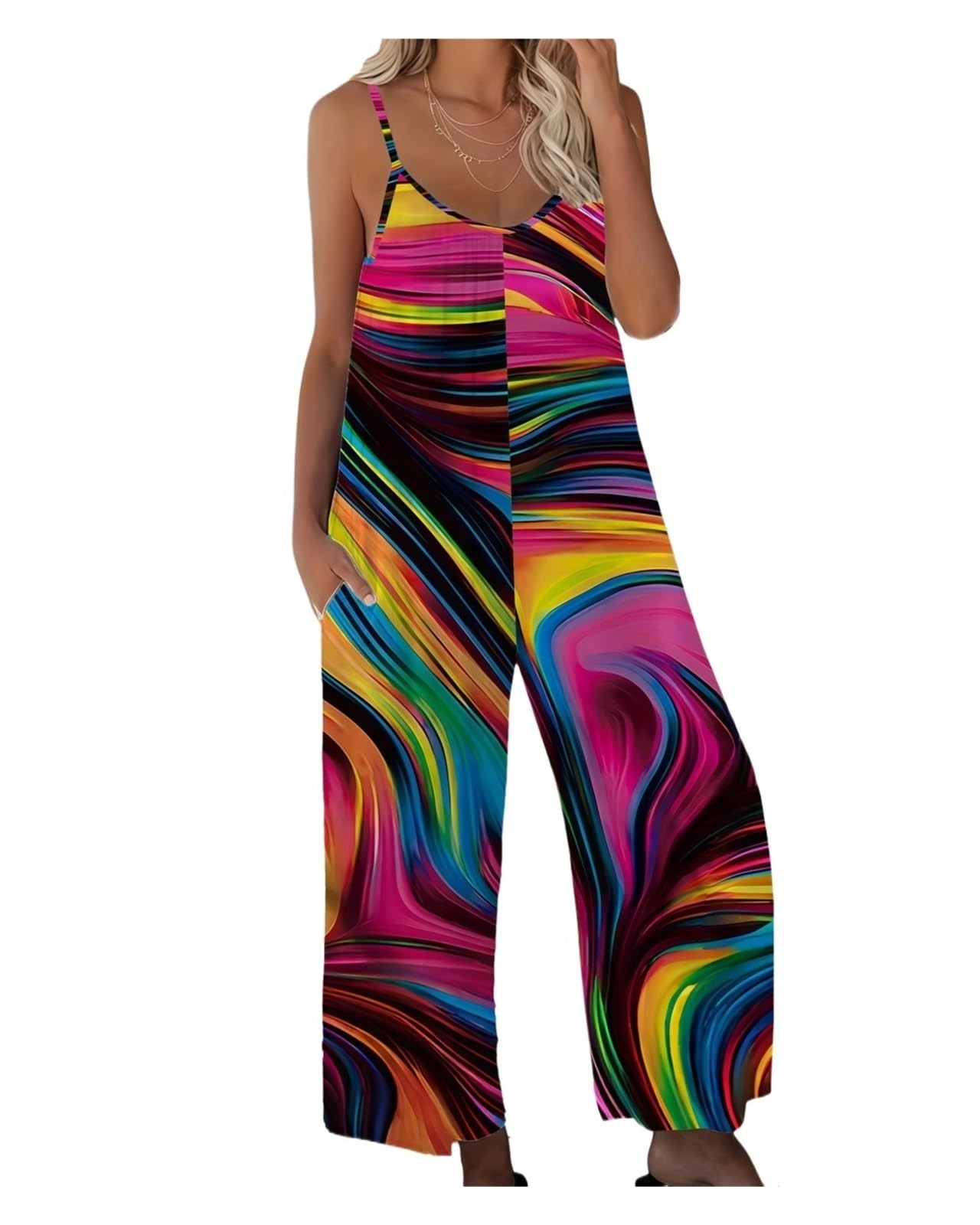 RRYPBOVG Jumpsuits For Women Loose Fit Jumpsuit Stylish Women's Romper(Purple,4XL)