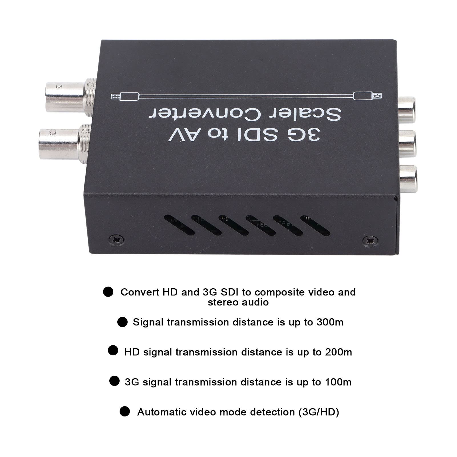 Sxhlseller 3G SDI to AV Scaler Converter, 3G SDI to AV Converter SDI to PAL/NTSC-M Video Converter for Camera Home Theatre AC 100-240V(EU-Stecker)