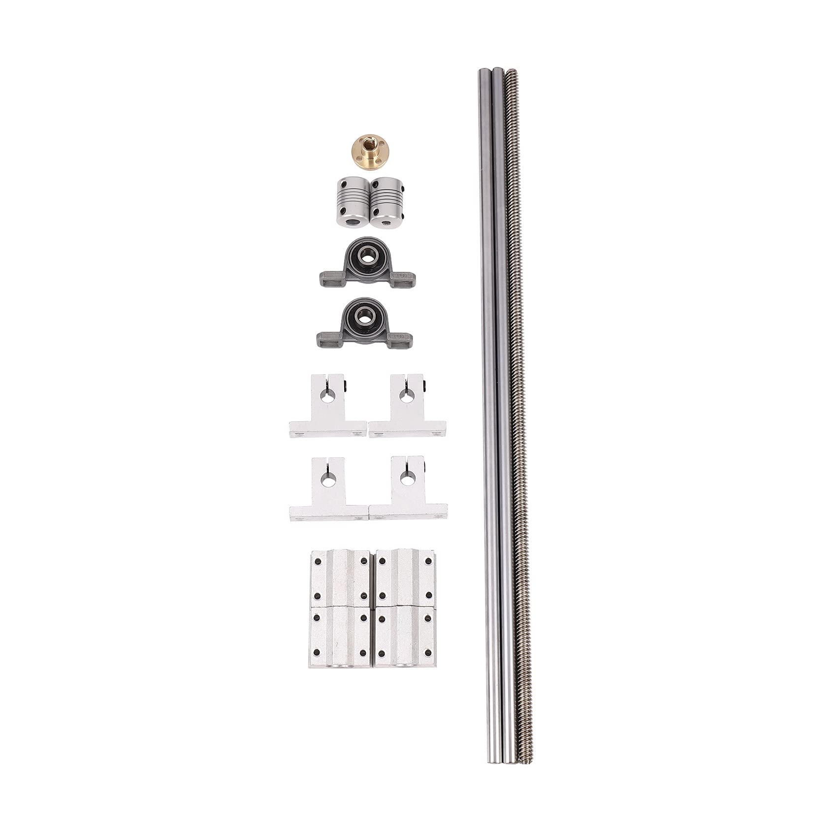 Guide d'optique 400mm et ensemble de vis de support d'arbre de rail linéaire 15 pièces