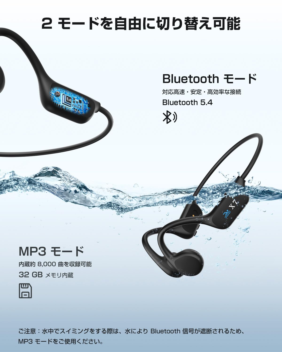 Amazon.co.jp: 骨伝導イヤホン bluetooth、Kemeskin 水泳 防水イヤホン