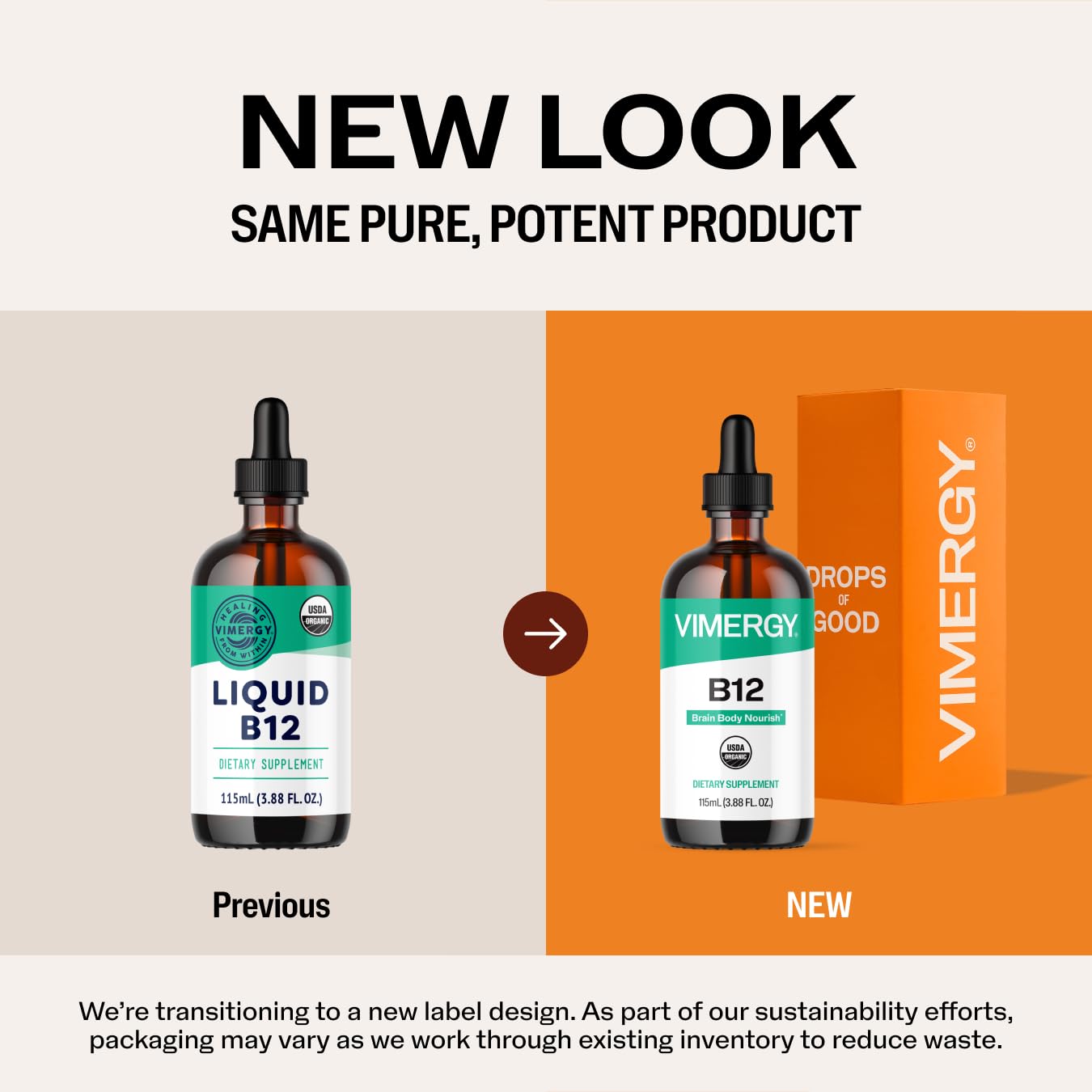 Vimergy USDA Organic B12 – Alcohol Free Sublingual B-12 Liquid Vitamin - Supports a Healthy Nervous System & Metabolism – Energy Support - Gluten-Free, Non-GMO, Vegan & Paleo Friendly (115 ml)