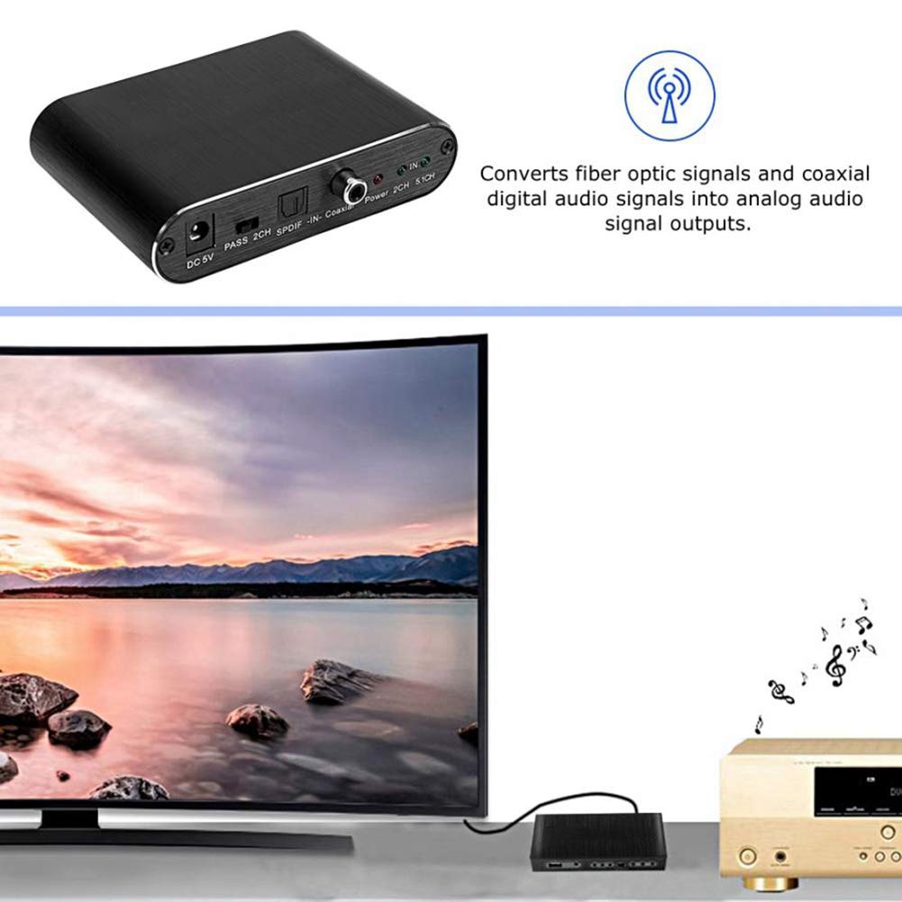 Decodificatore Audio DTS, Convertitore Coassiale Ottico Analogico-digitale a 5.1 Canali Per Interfaccia RCA O Audio HD Per Cuffie Da 3,5 Mm