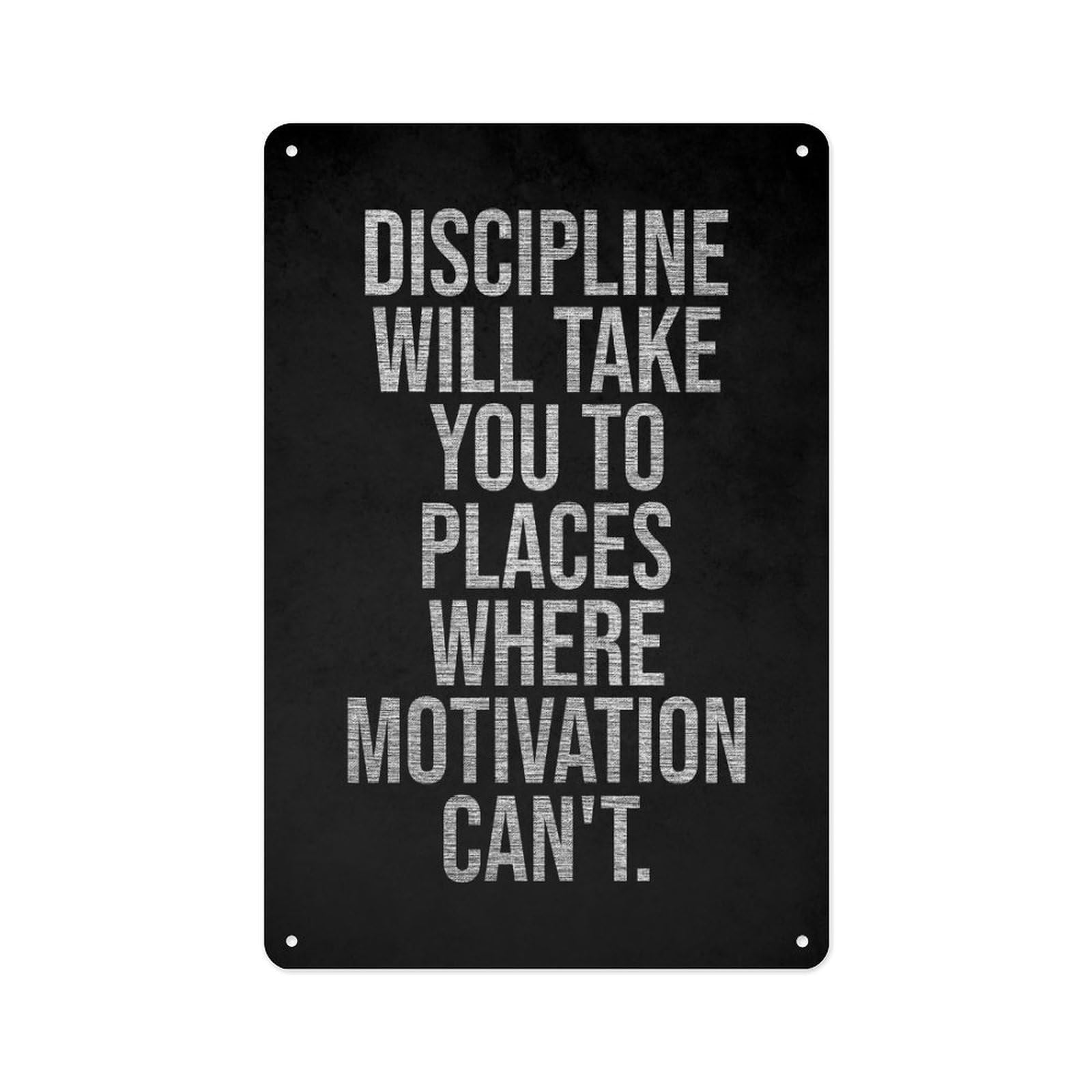 peiyeety Metal Tin Sign 12 X 8 Inch Discipline Motivation – Motivational Quote, Metal Plaque, For Cafe Beer Club Gym Office Living Room Wall Inspirational Decorative