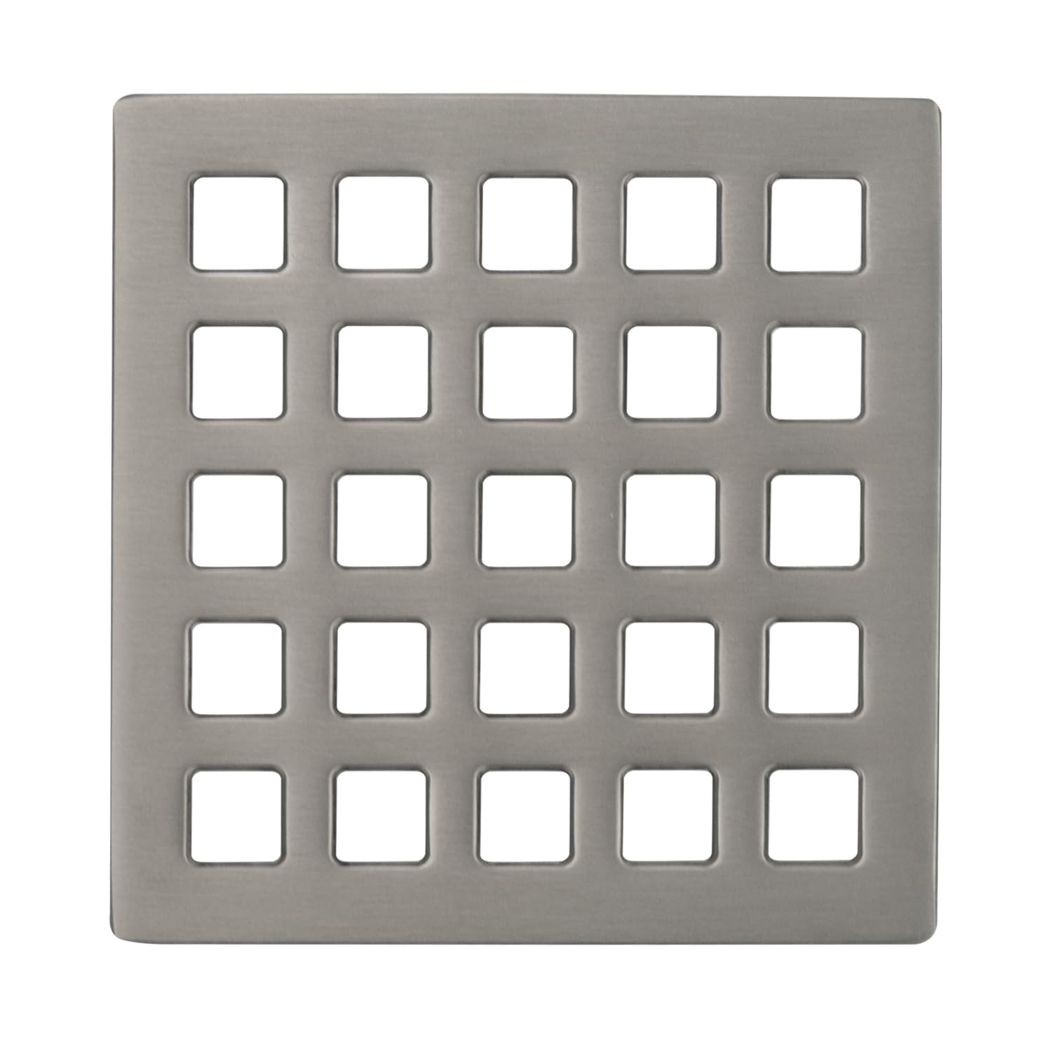 Uni-Green 3-3/4 inch Square Shower Drain Grate - 3.75" Brushed Nickel Shower Floor Drain Cover Replacement - SUS304 Stainless Steel Hair Catcher/Drain