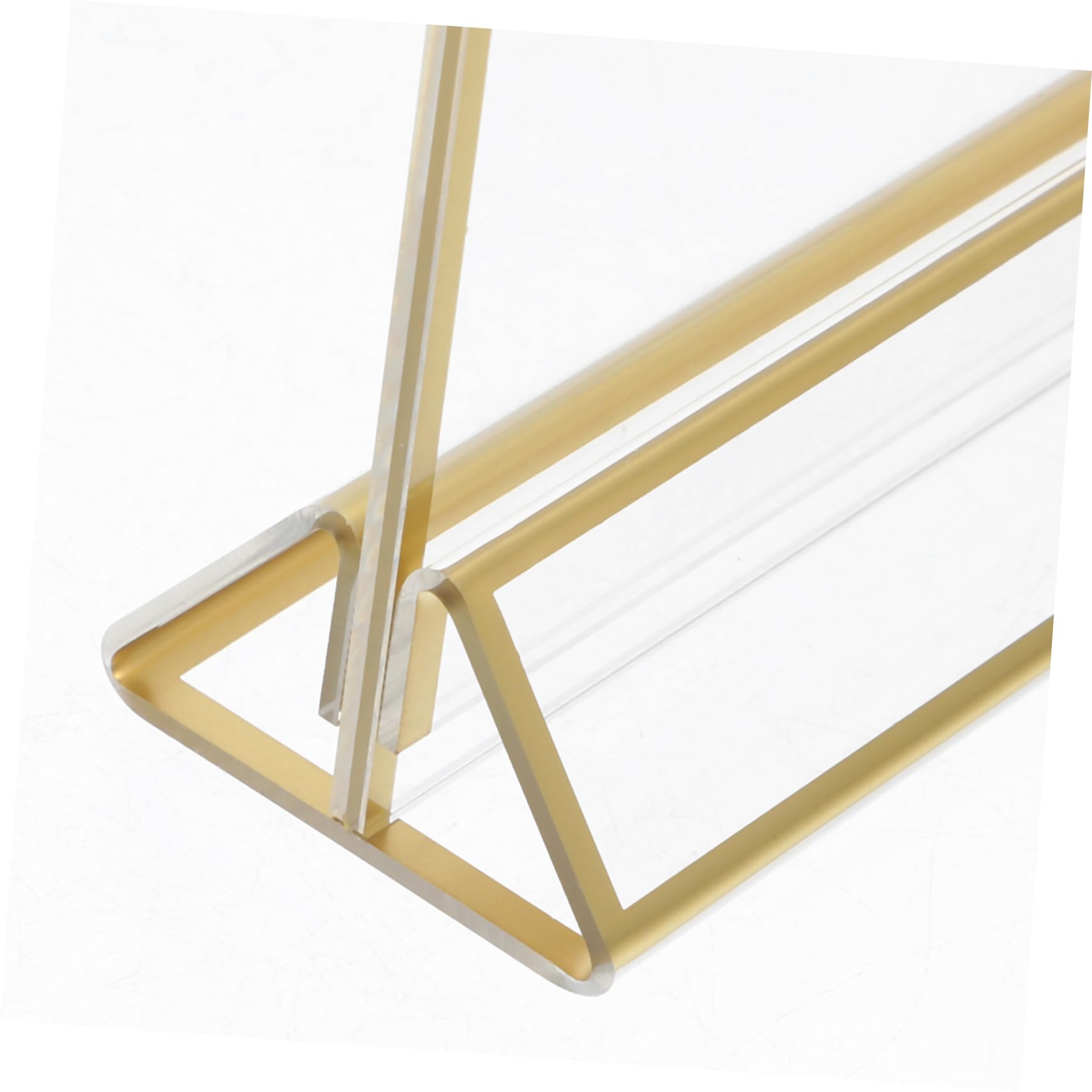 Portamenús para Mesa de Acrílico Dorado, 6 Piezas, Doble Cara | Expositor Triangular Transparente, Formato de Sobremesa, para Supermercados y Tiendas
