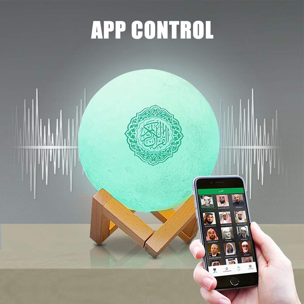AYYDS Quran Lámpara de Luna, Altavoz Bluetooth Smart Touch, Luz