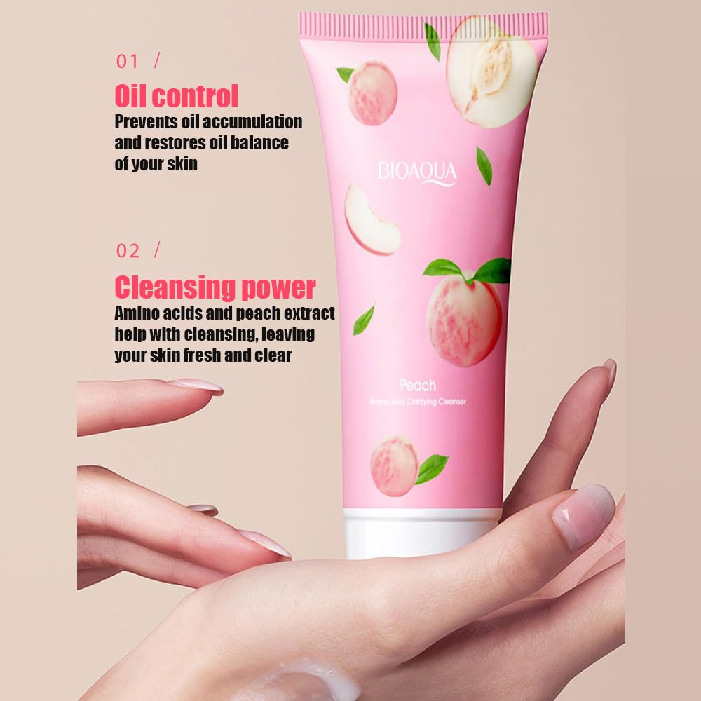 Amazon.com: BIOAQUA Peach Cleanser Foam Amino Acid Clarifying