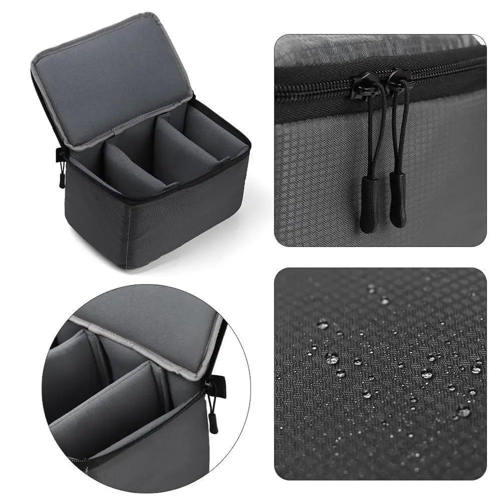 Bolsa for cámara DSLR SLR, portátil, Resistente al Agua, partición Acolchada, Funda for Insertar, Compatible con Canon y Sony, 1 ud.(Light Grey)