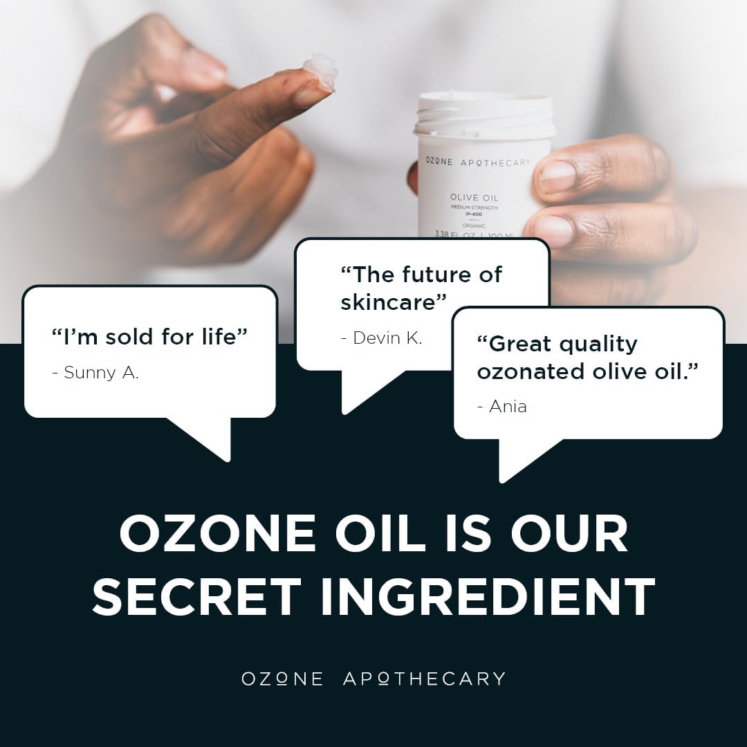 Ozonated Olive Oil | Organic Ozone Oil Infused Skin Care |Moisturizing and Cleansing for People & Pets