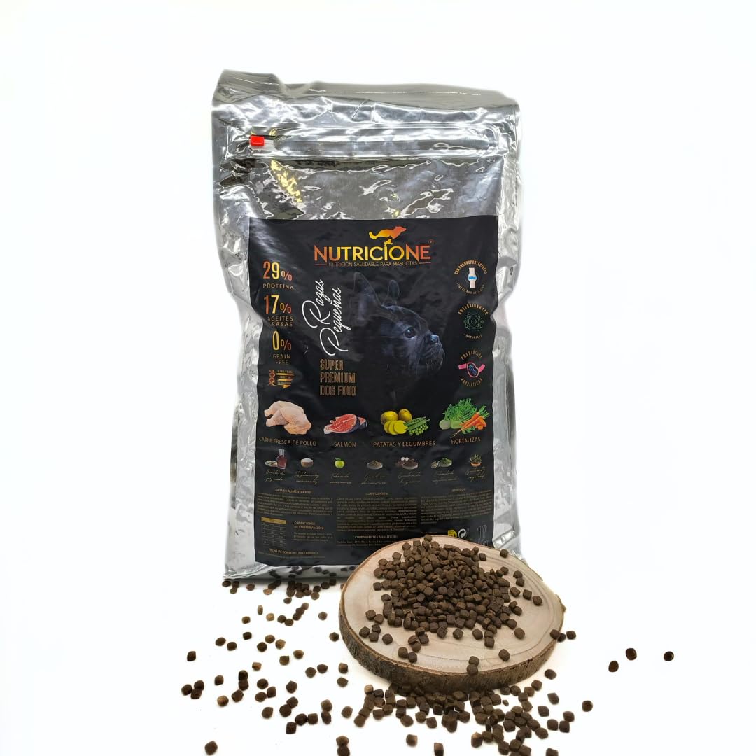 Pienso Grain Free para Perros de Razas Pequeñas - Carne Fresca de Pollo y Salmón | Fórmula Completa para Perros Adultos | 10 kg | Nutrición Balanceada y Sin Cereales