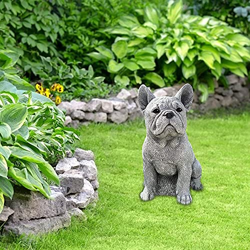 Weida French Bulldog Statue Garden Decor Resin Crafts Dog Lover Gift Sculpture Patio Lawn Courtyard Home Decoration (Color : B) #TOP3