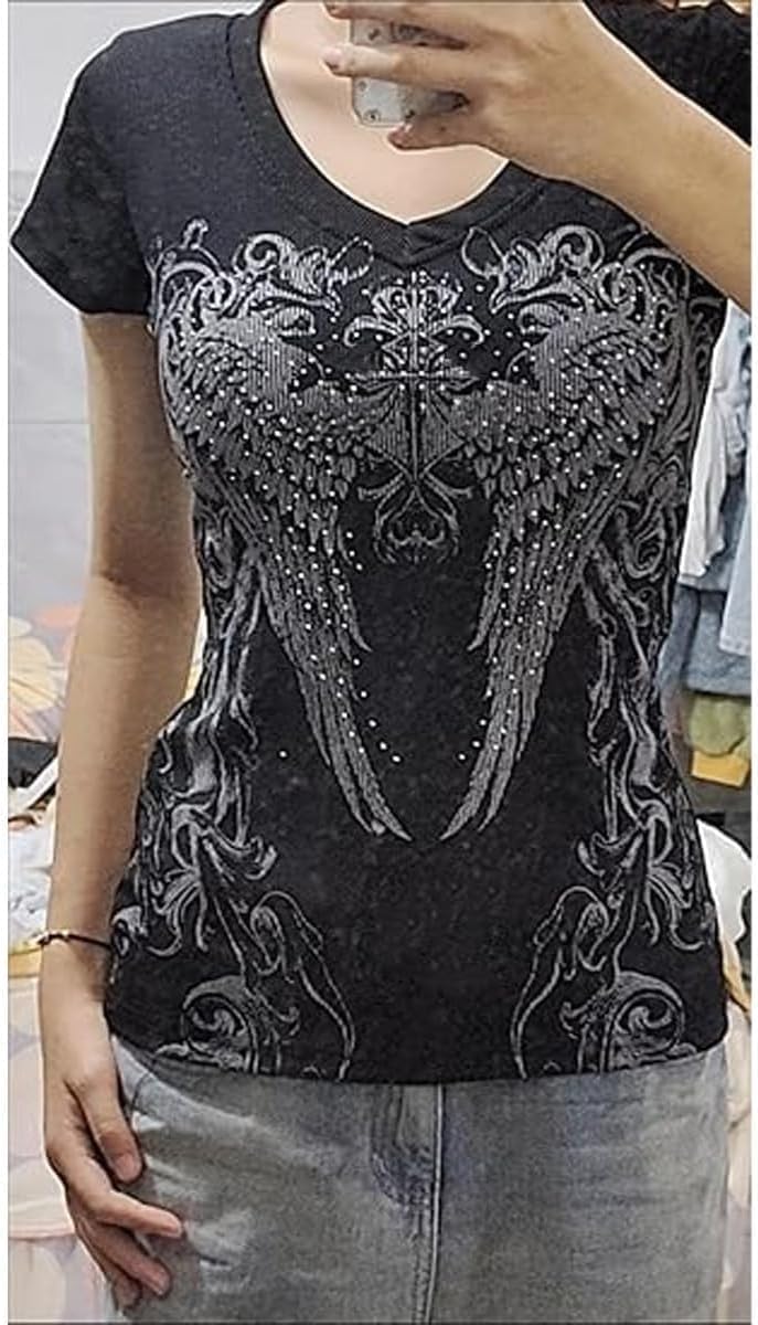 Emo 2000s Grunge Alt Shirt Y2K Vintage Harajuku Cutecore Indie T-Shirts Teen Girl Scene Clothes - Image 6