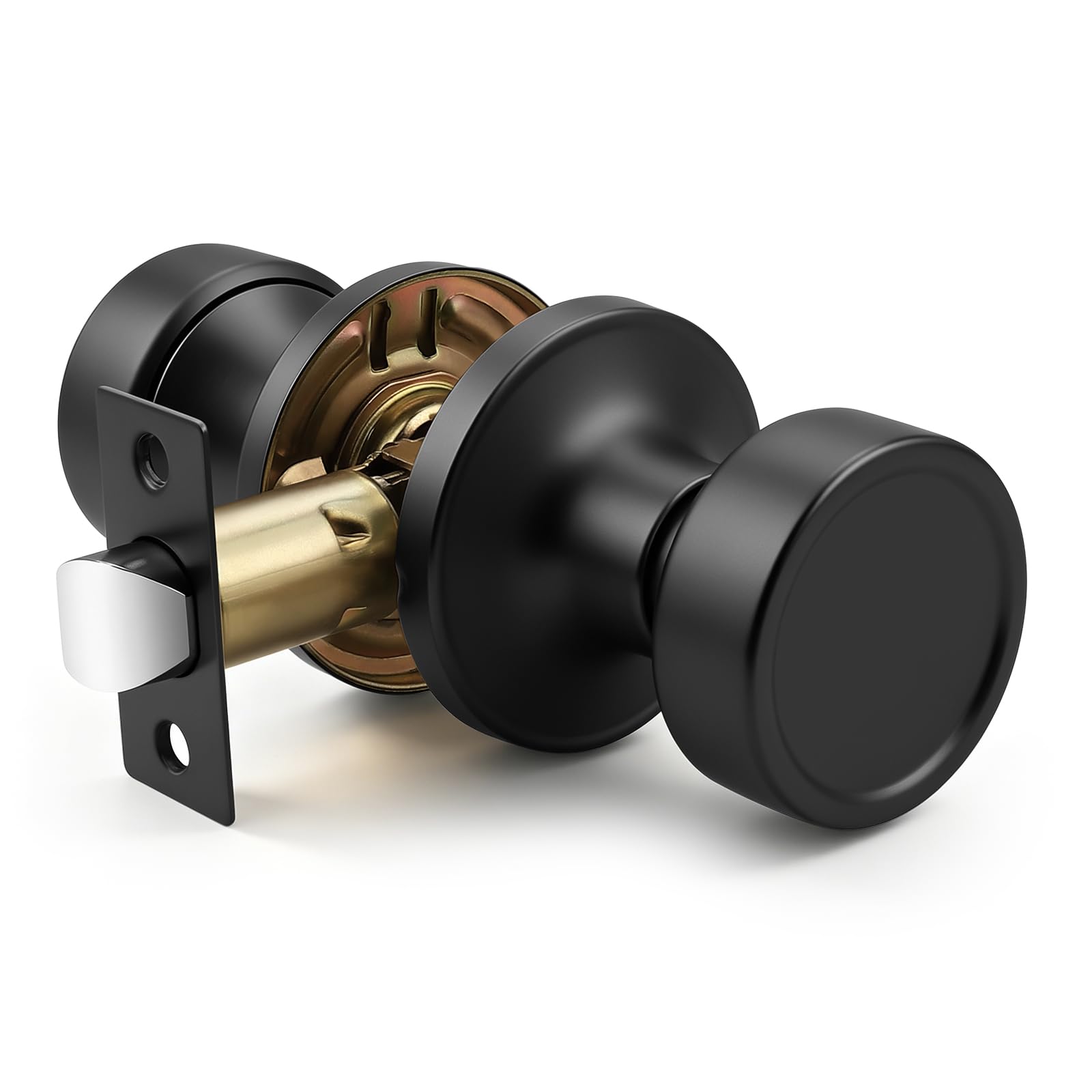 Black Privacy Door Knobs - Emergency Unlock -8