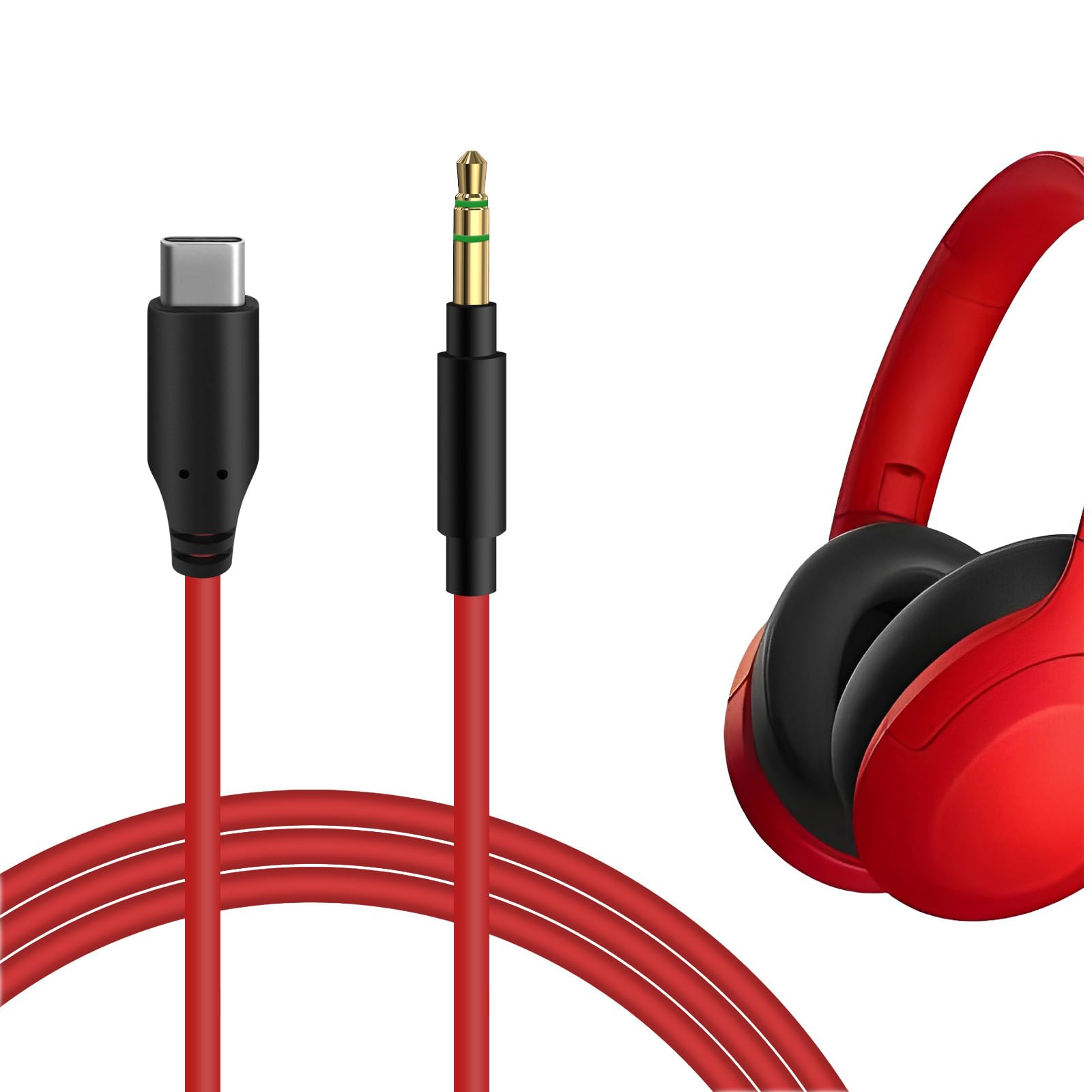 GEEKRIA USB-C Digital to Audio Cable Compatible with Sony WH-ULT900N WH-1000XM5 WH-1000XM4 WH-XB920N WH-XB910N WH-CH720N WH-CH520 INZONE H5 Cable, Replacement Type-C Audio Cord (5.6 ft/1.7 m)-image-45