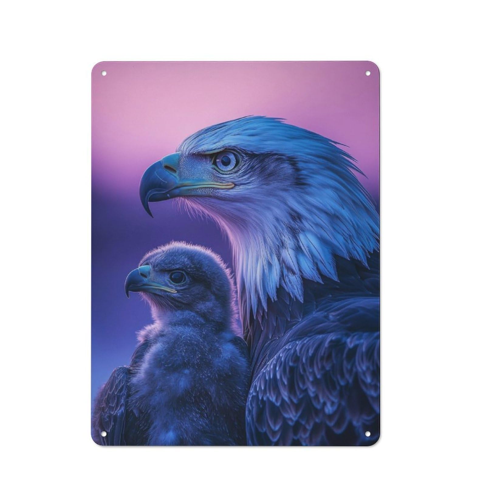 Junmoney Eagle And Chick For Garden Room Or Summerhouse, Rustic Tin Sign 40X30cm, Tin Sign Wall Decor For Garden Rooms And Summerhouses