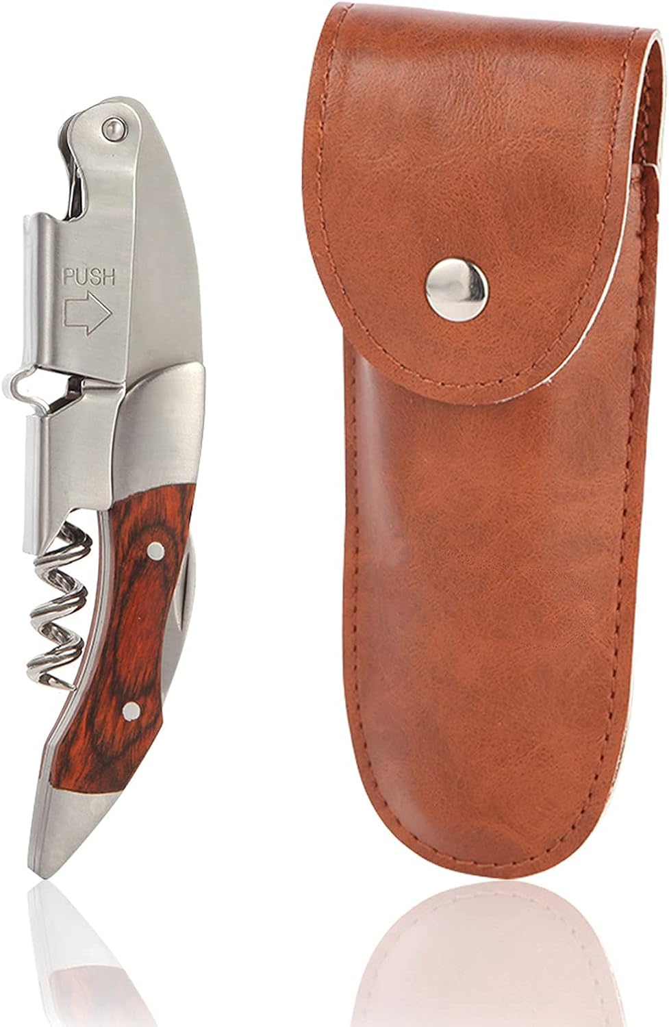 Waiters Corkscrew Wine Opener with Case, Double Hinged Wine