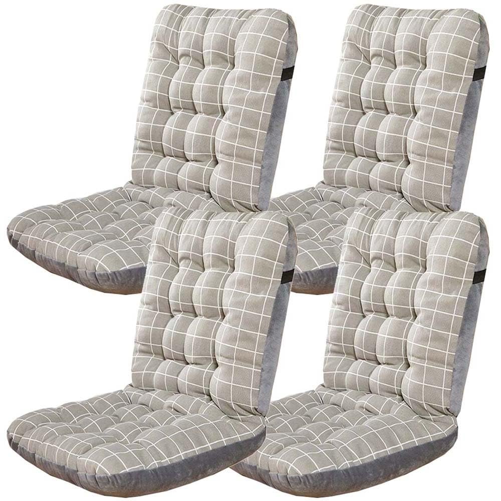 Confezione da 2/4/6 cuscini imbottiti per sedie con schienale, per ufficio, gaming, patio e sedie a dondolo, 33 x 42 x 45 cm, colore: bianco