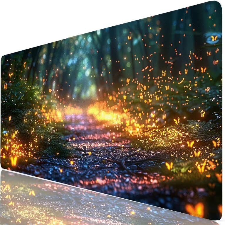 Tapis de souris forêt XXL pour une décoration de bureau naturelle et apaisante
