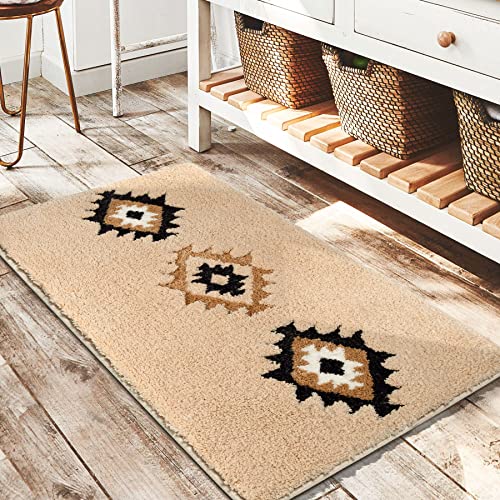 DEXDE Bathroom Rugs Boho Moroccan Bath Rug 20x32 Inches -