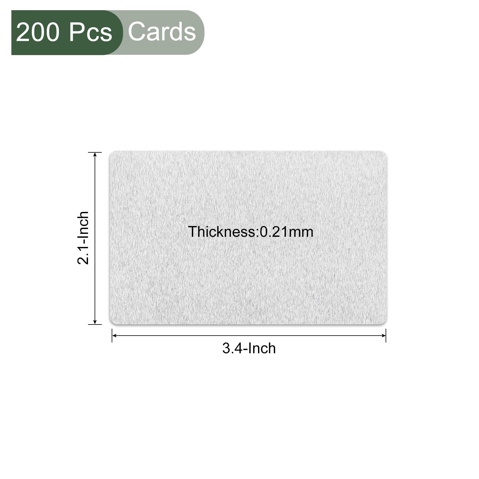 YOKIVE 200Pcs Sublimation Printable Blank Card, Personalized Business Card, Silver, 3.4x2.1 inches - Image 2