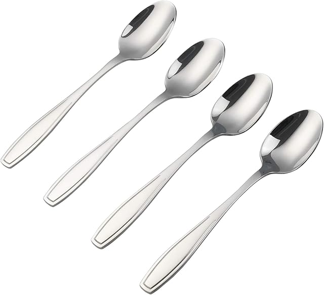 Annkky Stainless Steel Dessert Spoon, 12 Pieces Small Spoons
