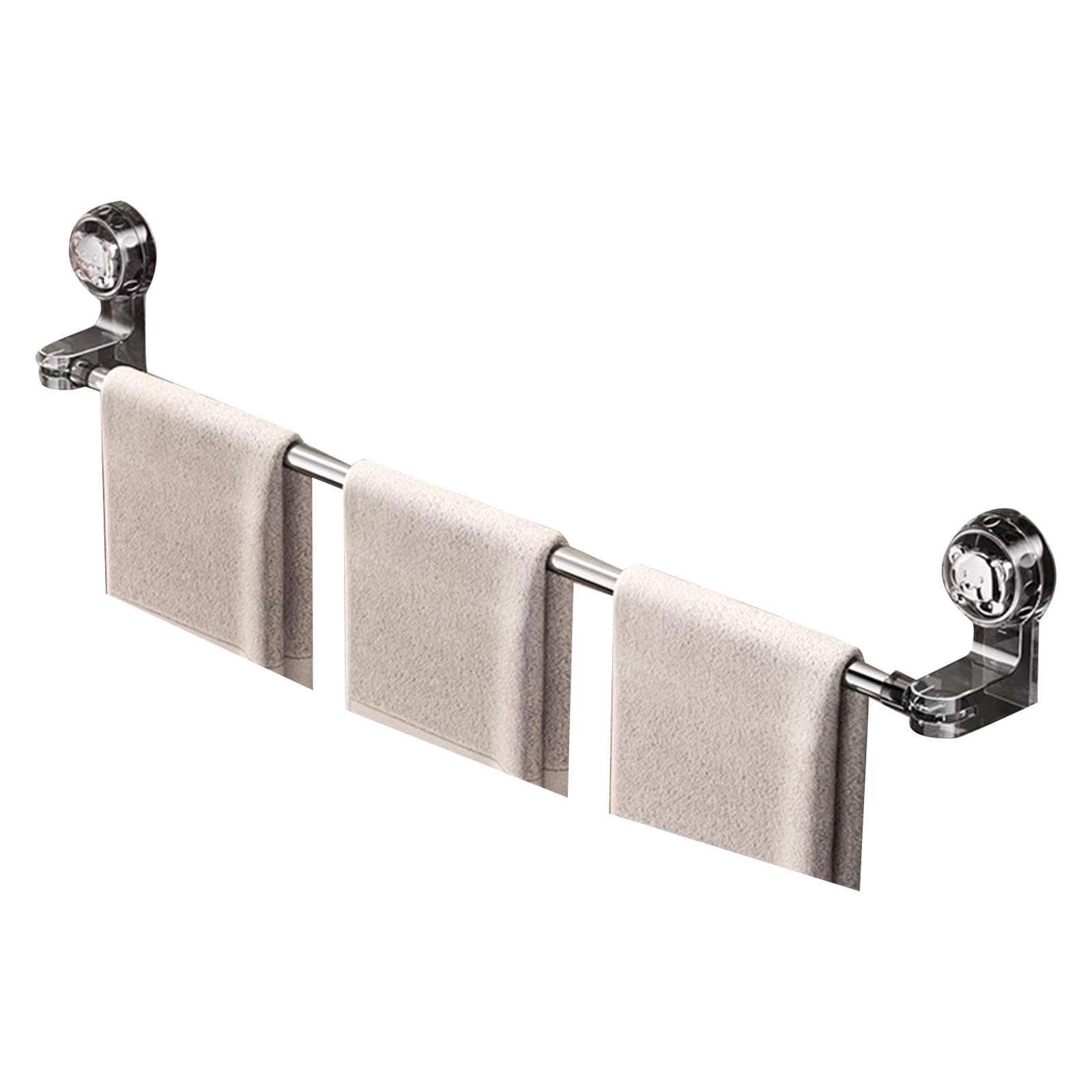 Strong Suction Cup Adjustable Telescopic Towel Rack Not Drilling Installation Bath Towel Holders for Bathroom Multiple Hangers for Bathroom