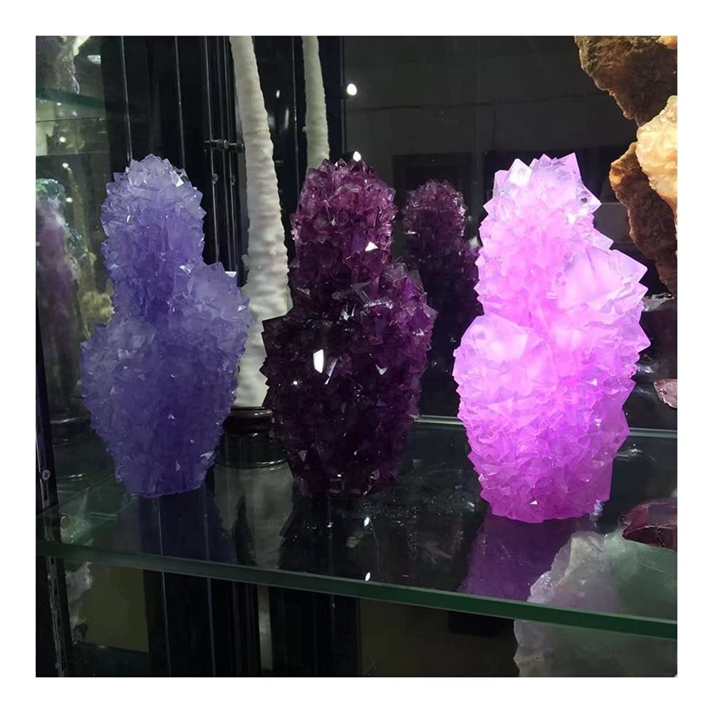 Cristal Natural en Bruto Cristal curativo Bastante púrpura alumbre Puntiagudo racimo Gigante fengshui Piedra decoración del hogar