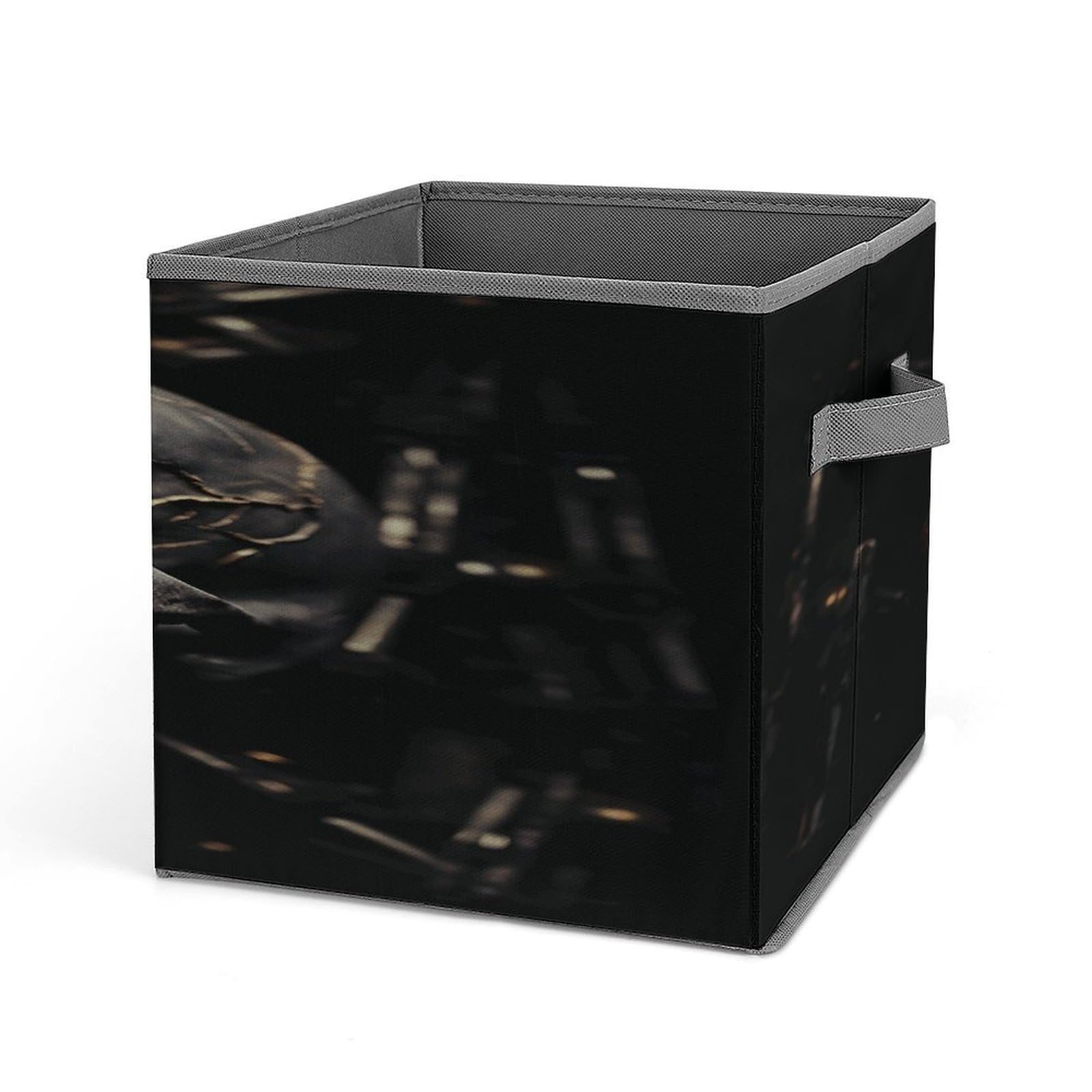 Fodpand Style Eerie Scary Skull Storage Cubes Foldable Decorative Fabric, Storage Bins Baskets With Handles, Closet Organizers And Storage For Home, Office,Closet, Clothes