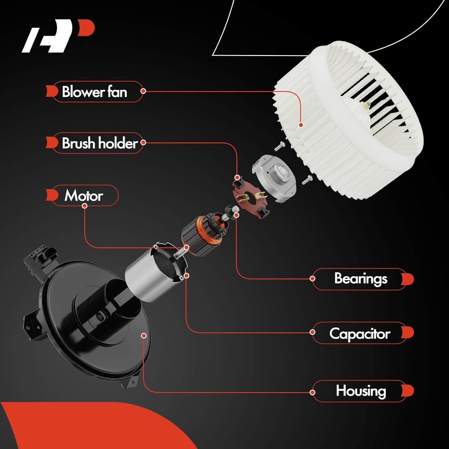 A-Premium HVAC Heater Blower Motor with Brushless Motor Compatible with Toyota Vehicles - Sequoia 2008-2022, Sienna 2011-2020 - Front Side, Replace# 87103-0C051