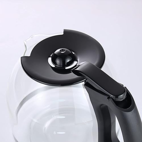 Miniatura 6 de Jarra de repuesto de vidrio de 12 tazas para Mr. Coffee modelo #SK12, SK13, EHX23, JWX31, SJX23, SJX39 (negro, reemplaza PLD12-RB)