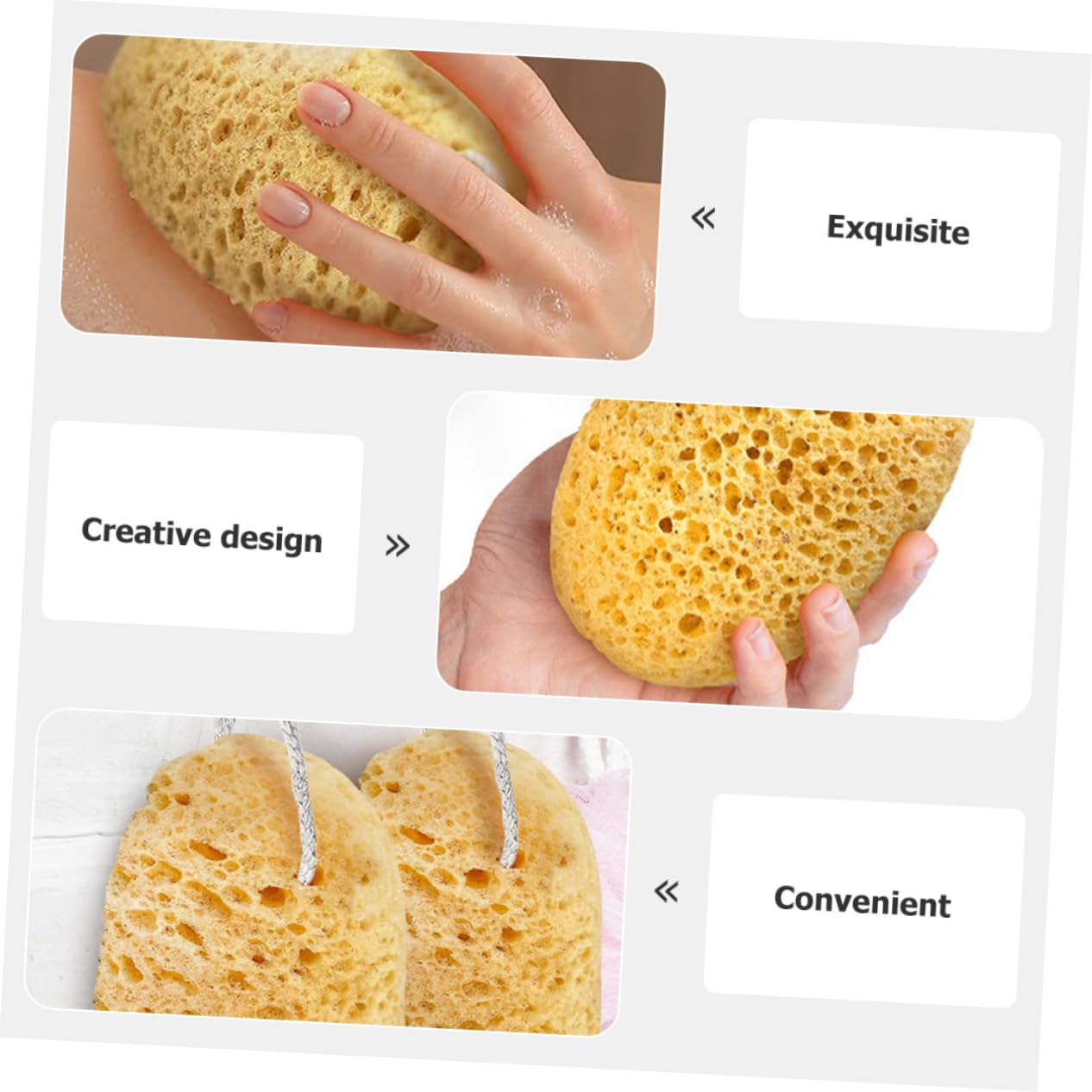 Healeved 10pezzi Spugna Da Bagno Esfoliante Per Doccia Scrubber Morbido Spugna Con Design Ergonomico e Adesione Per Pulizia e Massaggio Della