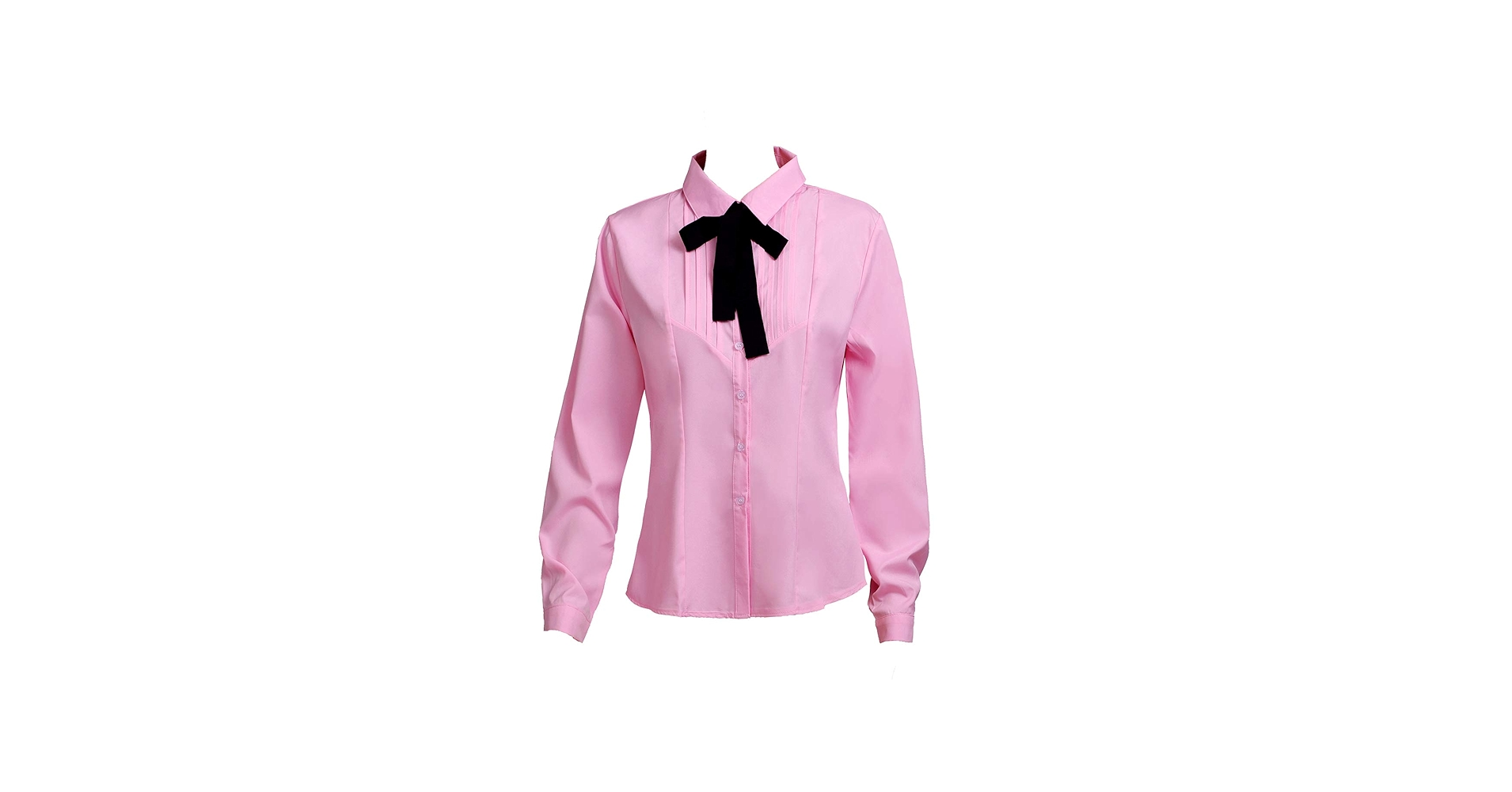 Yiluweinir Women's Movable Bow Tie Neck Button Down Shirts