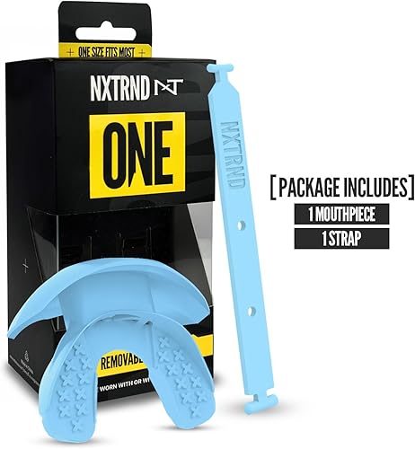 Miniatura 4 de Nxtrnd One - Protector bucal de fútbol, correa incluida, se adapta a adultos y jóvenes (azul claro)