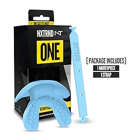 Nxtrnd One Football Mouth Guard, Strap Included, Fits Adult & Youth (Light Blue)