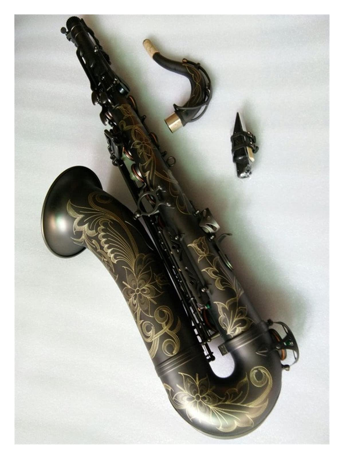 Sassofono Tenor Black Matte Matte Strumento Musical Professionale Nero con Cassaforte Sassofono Studenti