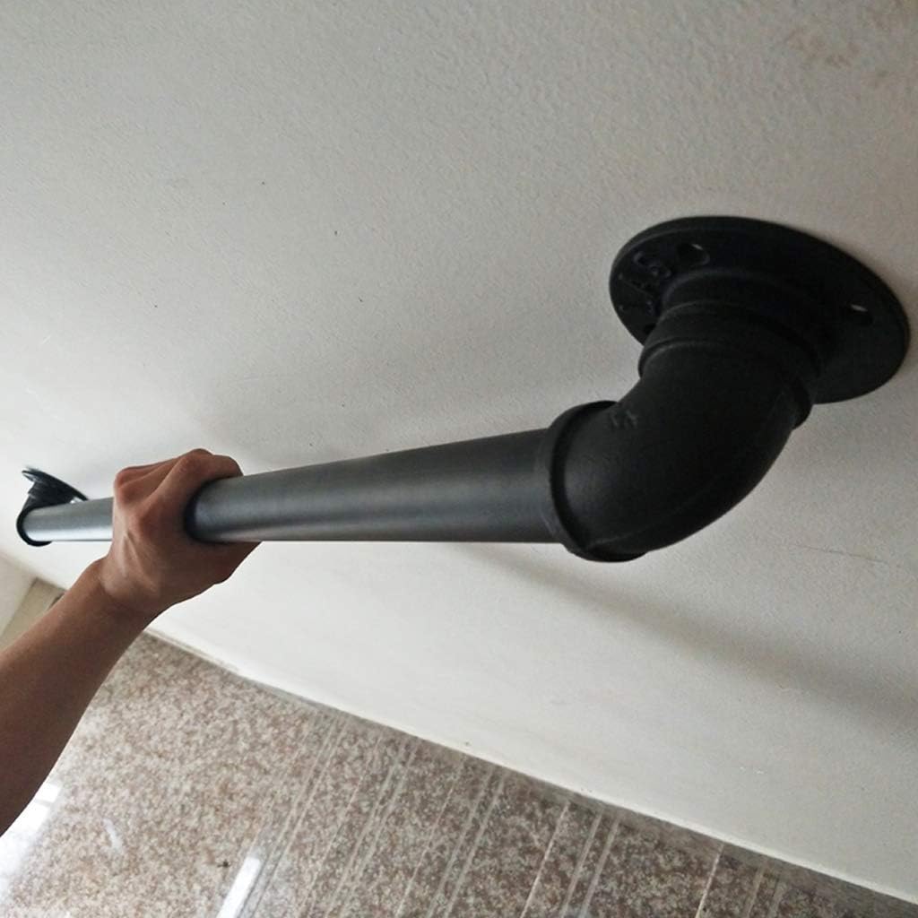 Industrial Handrail kit decking for Indoor Outdoor | Handrails Brackets for Stairs for Disabled Elderly or Kids | Hand Rail Banister Railing Balustrade Black Metal Wrought Iron Wal