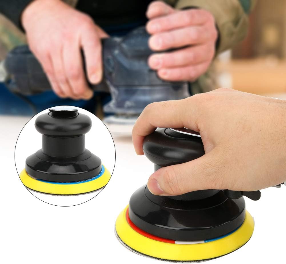 KP - 654 5 - Inch Pneumatic Sander, Air Polishing Tool with 180# Suede Sandpaper, 10000 RPM High - Speed Mini Sander for Auto Body and Metal Finishing