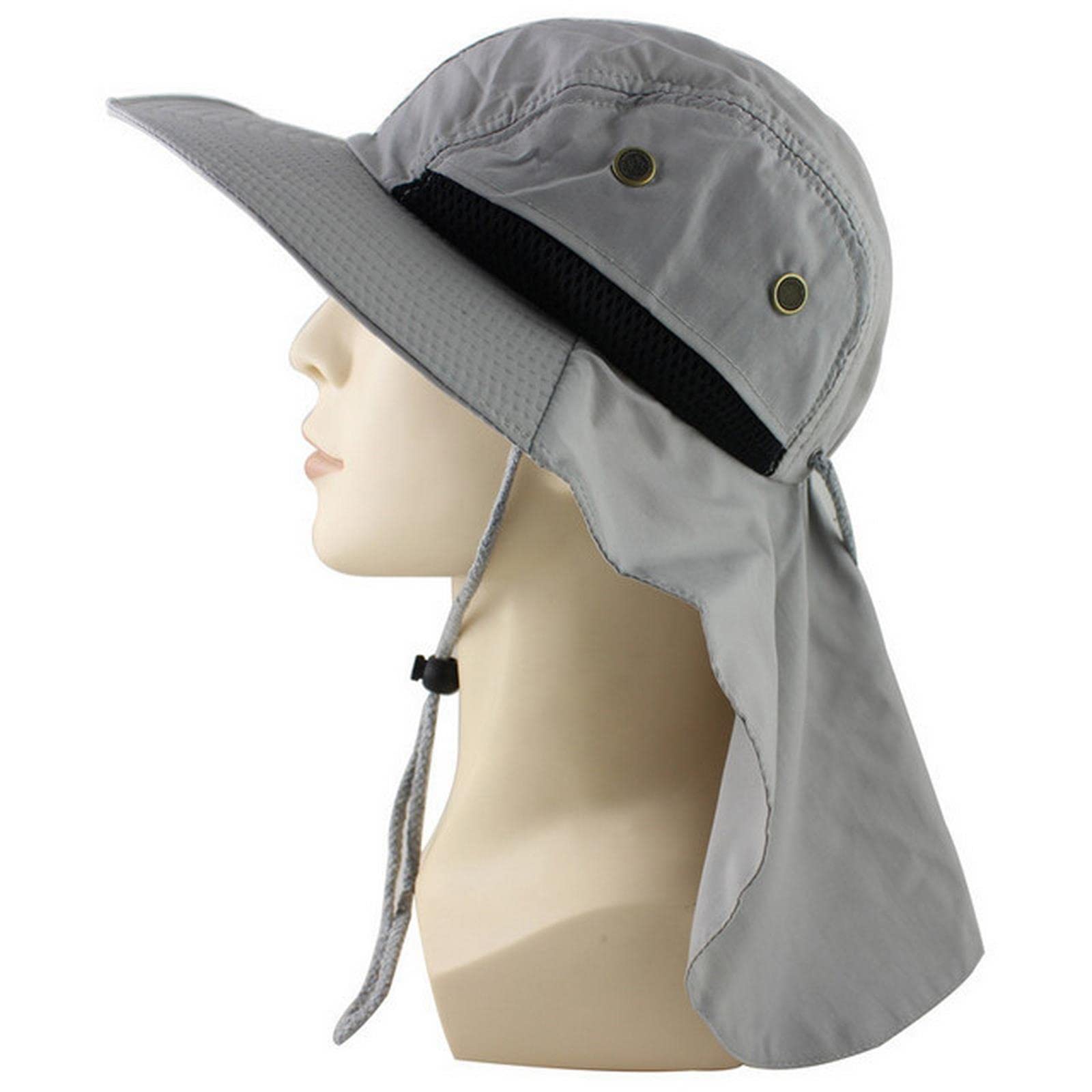 Cappello da benna Cappello da sole estivo Cappello da uomo donna con patta per collo Protezione esterna Grande tesa larga escursionismo Mesh cappello traspirante