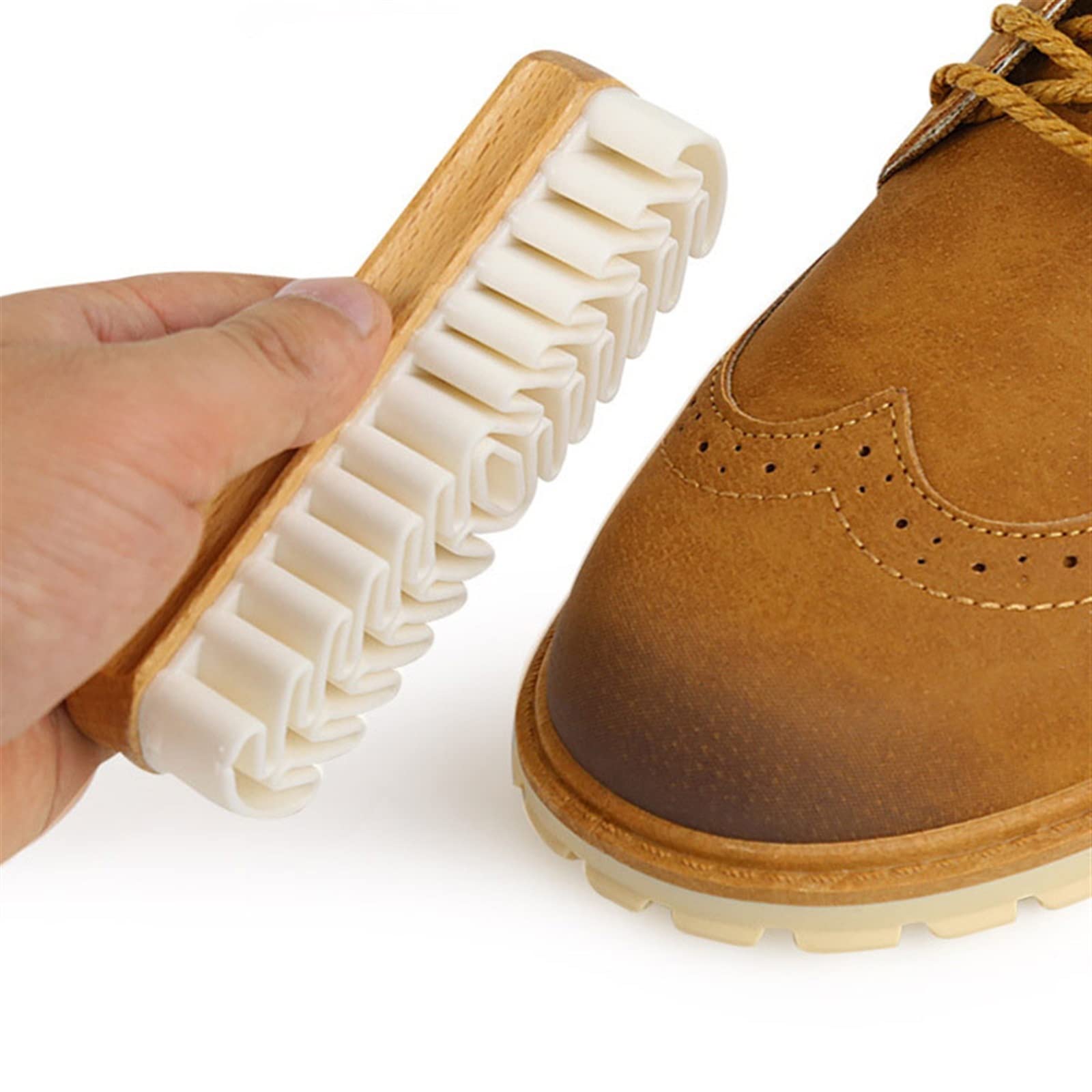 Spazzole per Scarpe, 1 Spazzola in Pelle per Stivali in Pelle Scamosciata, Borse, detergente per la Pulizia, Spazzola per Scarpe in Crepe Bianca, necessaria per la casa (Marrone)