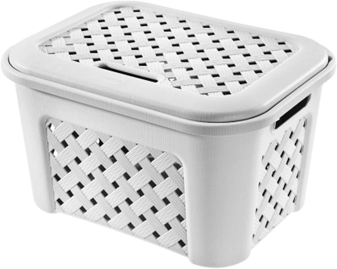 Tontarelli Laundry Basket, White, 43 x 33 x 26 cm