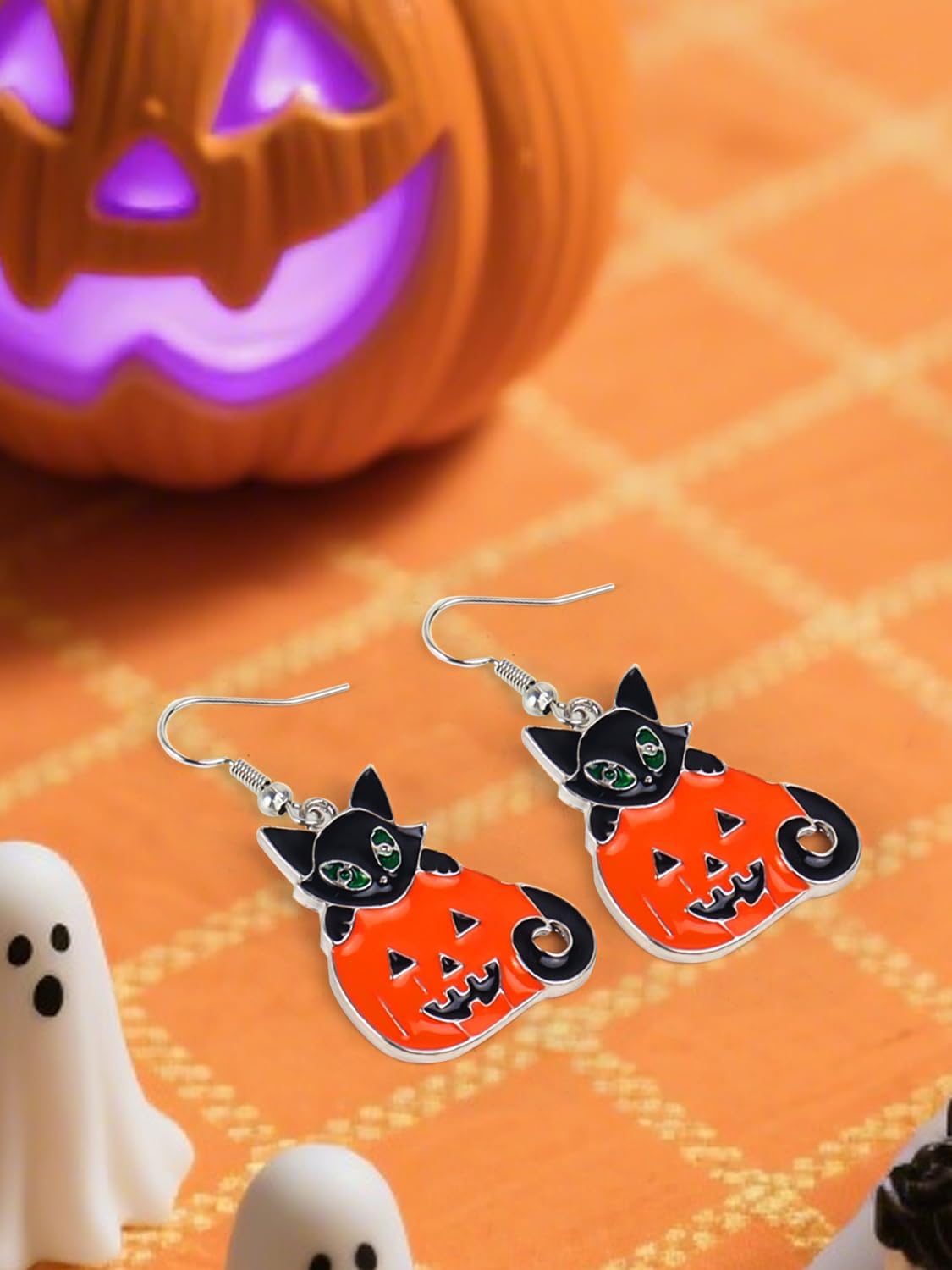 Halloween Earrings, Drop Dangle Earrings for Women Fun Halloween Holiday Costumes Party - Image 3
