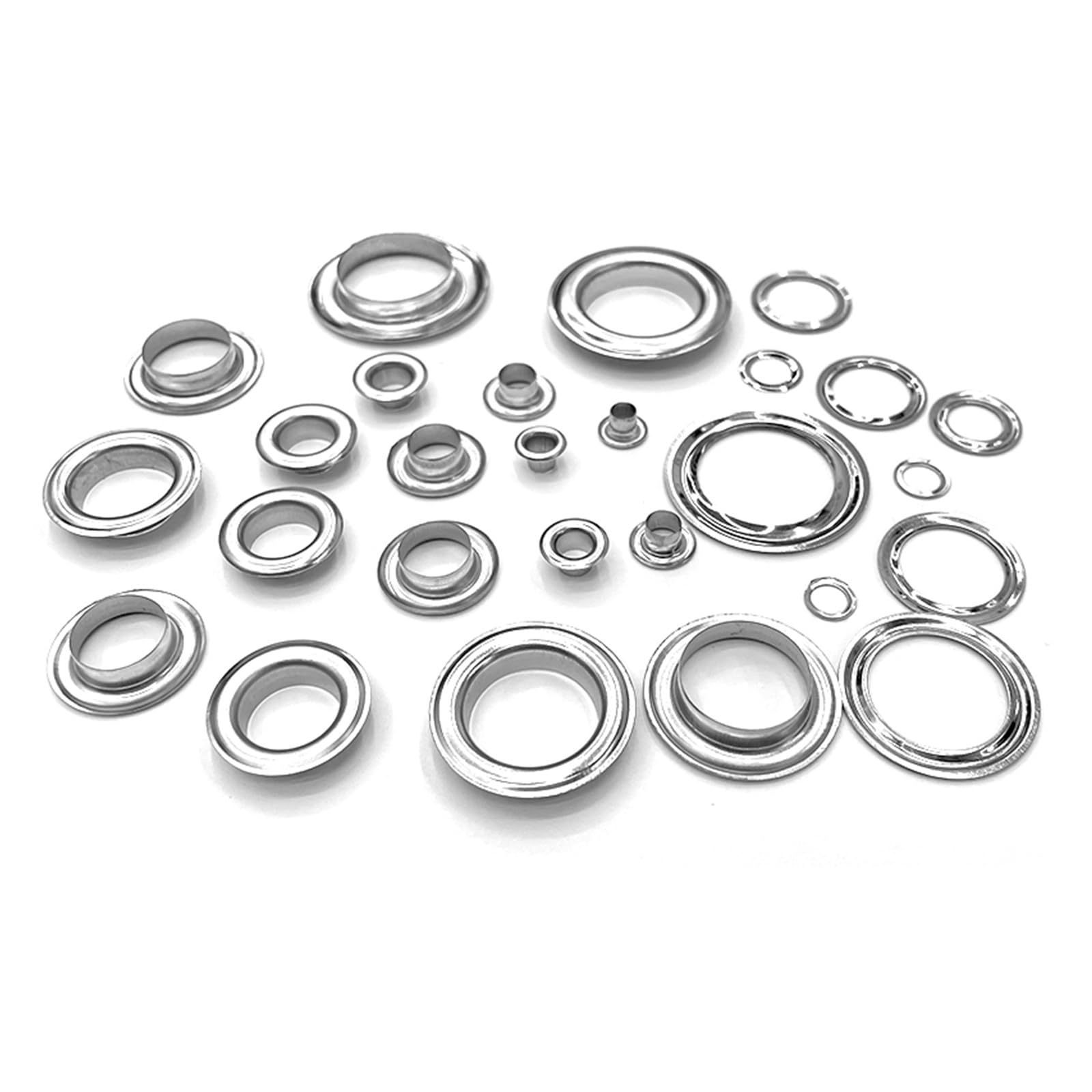 Pinze portatili per occhielli, in acciaio inox, senza sforzo, installazione manuale per occhielli, rivetti, bottoni su pelle, tela, teloni e tessuti (50 set e strumenti, 6 mm)