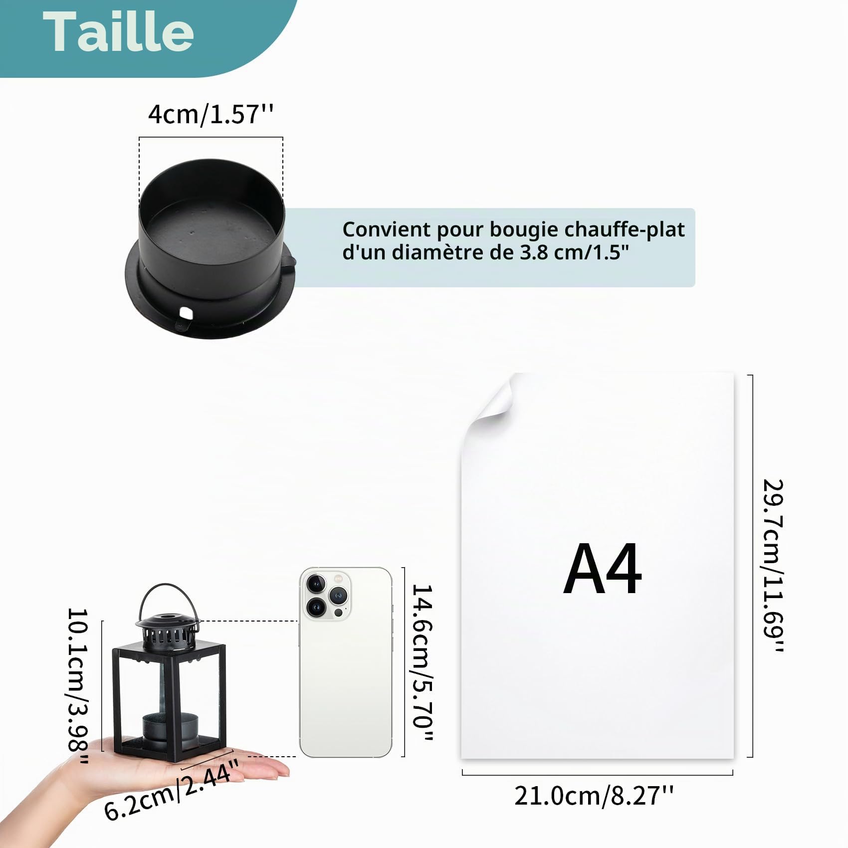 Nuptio Lanternes pour Bougies Lanternes de Jardin, Suspendues Petites Lanternes pour Bougie Chauffe-Plat, Bougeoirs Bougie Noire pour Les Événement de Plein Air en Intérieur(5 Pièces + 1 Pièce)